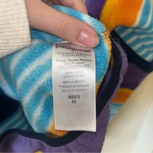 Patagonia Men's Fitz Stripe Snap Up Synchilla Size XS - Picture 4 of 5